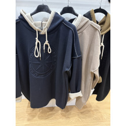Sweat à capuche bicolor