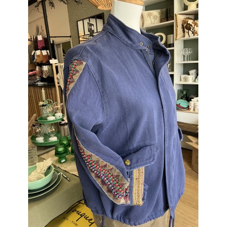 Veste Clara manches 3/4 bleu