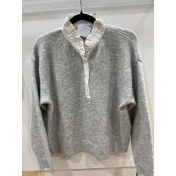 Pul gris col victorien blanc