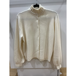 Gilet pull col victorien écru