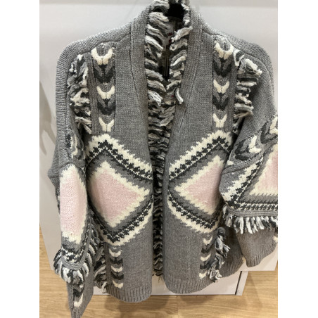 Gilet Apache gris et rose