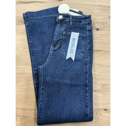 Jeans long large bleu foncé