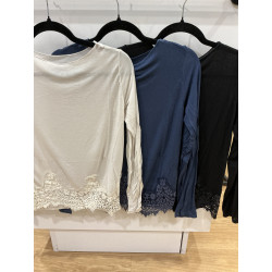 T-shirt seconde peau dentelle
