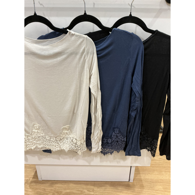 T-shirt seconde peau dentelle