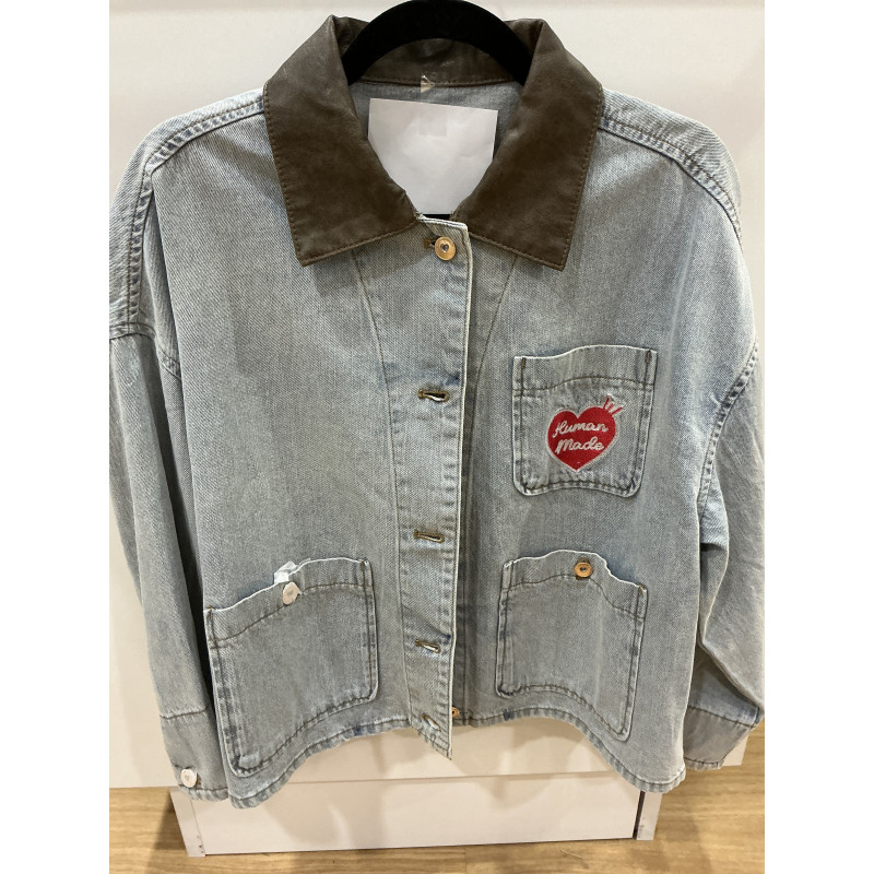 Veste en jeans bleu clair