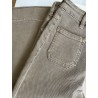 Jeans long large poches plaquées tabac