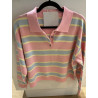 Pull col polo rose