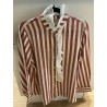 Chemise rayée bois de rose et broderie