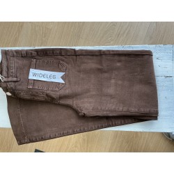 Jeans long large poches plaquées choco