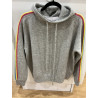 Pull capuche Arc en ciel gris