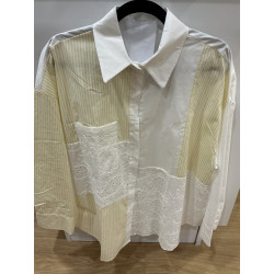 chemise oversize blanc et jaune