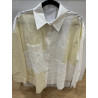 chemise oversize blanc et jaune