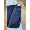 Jeans long large poches plaquées brut