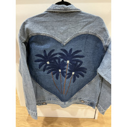 Veste en jeans Palmiers bleu
