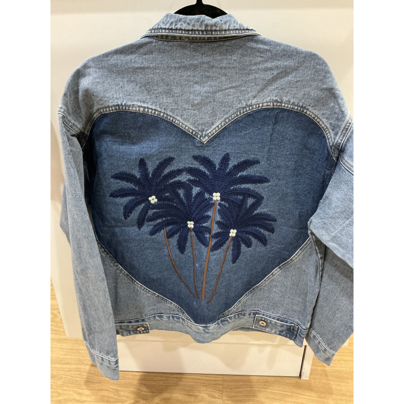 Veste en jeans Palmiers bleu
