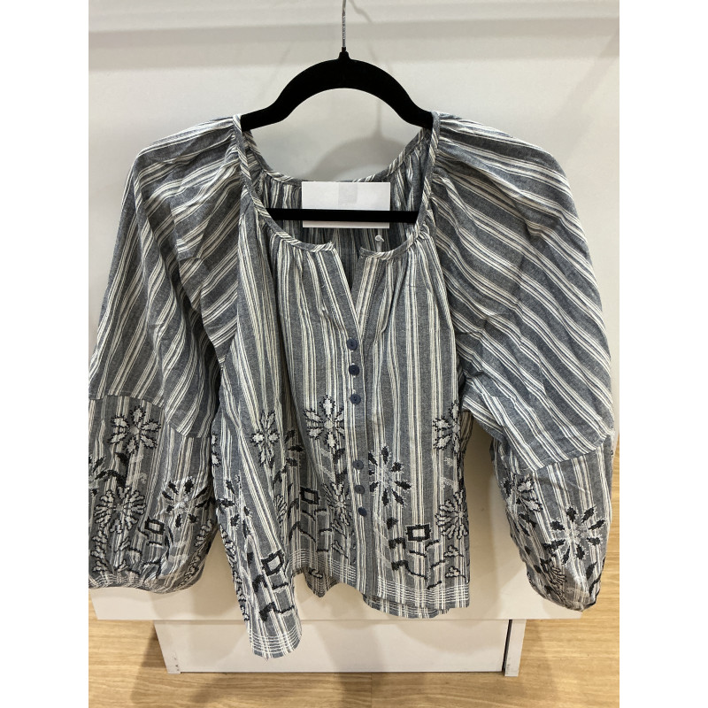 Blouse Blora rayée bleu