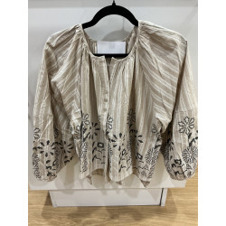 Blouse Blora rayée beige