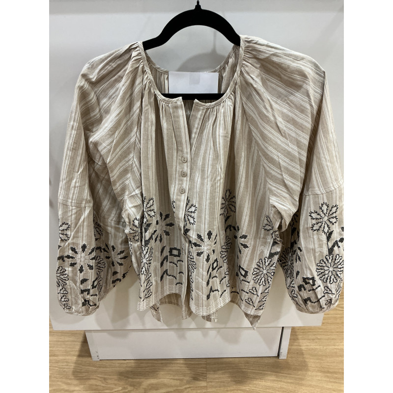 Blouse Blora rayée beige