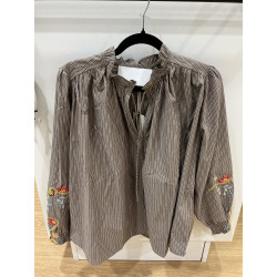 Blouse Daniele rayée choco