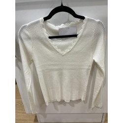 T-shirt côtelé vol V blanc