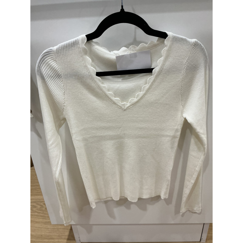 T-shirt côtelé vol V blanc