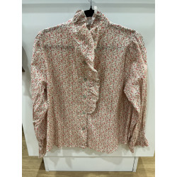 Chemise col victorien liberty rose