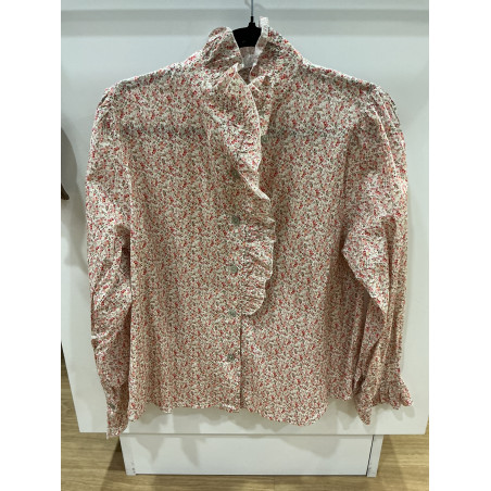 Chemise col victorien liberty rose