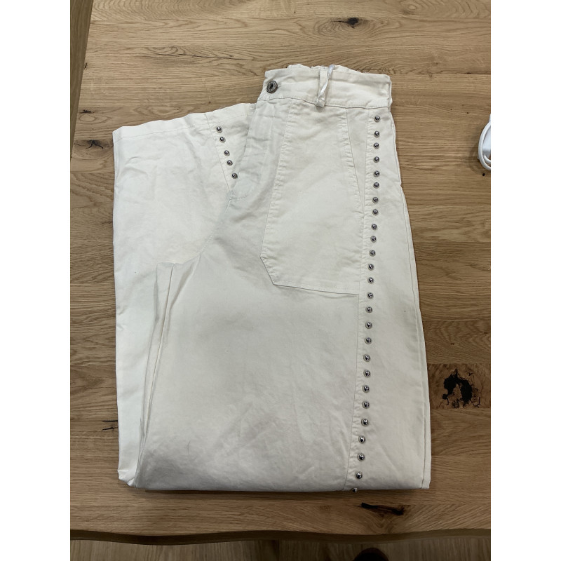 Pantalon barrel écru
