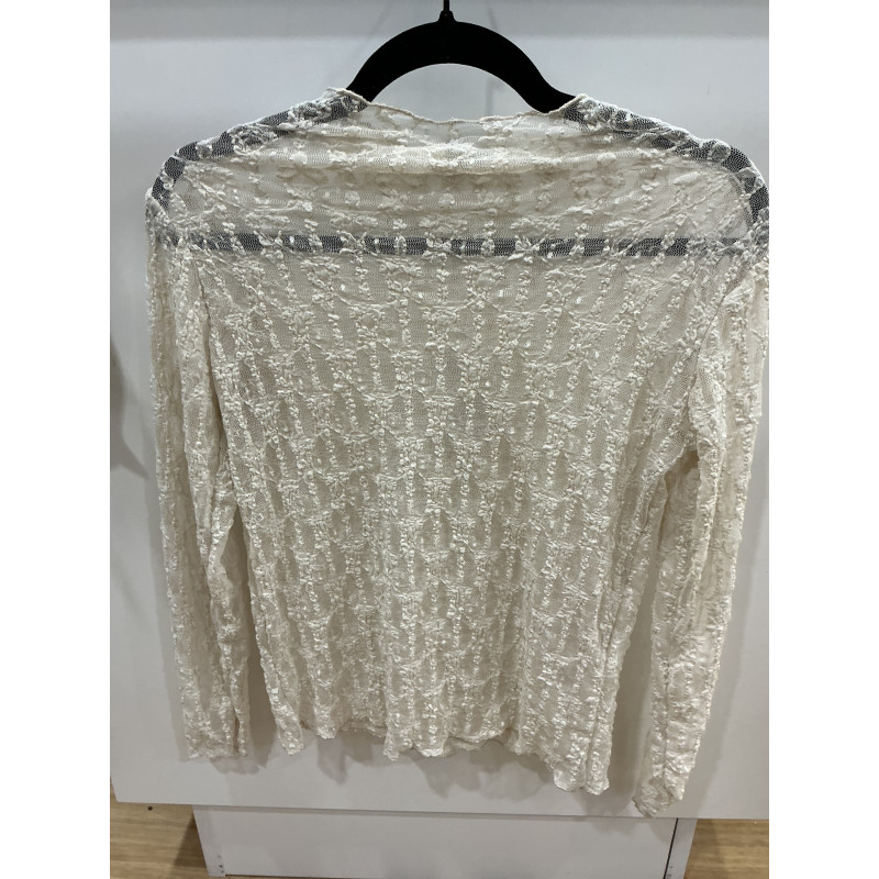 T-shirt dentelle beige