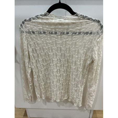 T-shirt dentelle beige