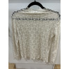 T-shirt dentelle beige