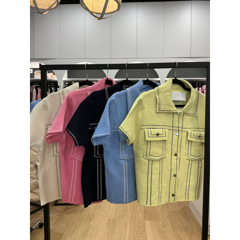 Gilet manche courte couture