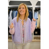 Gilet mauve et rose
