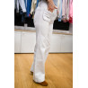 Jeans long large poches plaquées tresse blanc