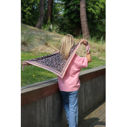 Foulard Jungle rose poudré