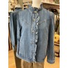 Veste en jeans bleu col victorien