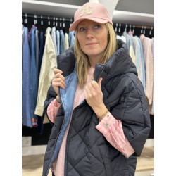 Veste blouson matelassée à capuche Marine