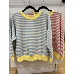 Pull rayée bi color