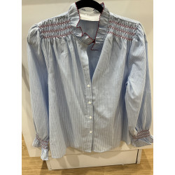 Chemise smoke rayée bleu et rouge