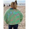 T-shirt sweat rayé vert SUNDAY