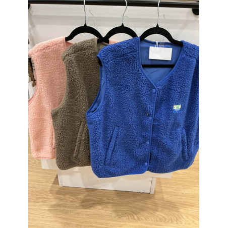 Gilet sans manches moumoute