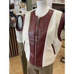 Veste sans manches réversible bordeaux