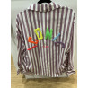 Chemise rayée lilas et blanc ICONIC