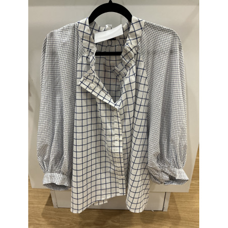 Chemise carreaux et vichy marine