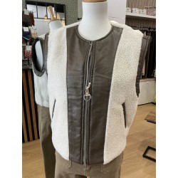 Veste sans manches réversible bronze