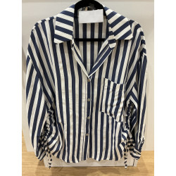 Chemise rayée marine et blanc