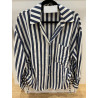 Chemise rayée marine et blanc