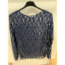 T-shirt dentelle 2 marine