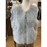 Gilet sans manches moumoute bleu ciel