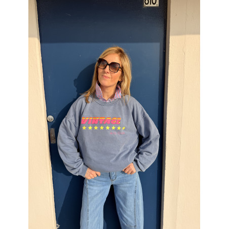 Sweat VINTAGE bleu